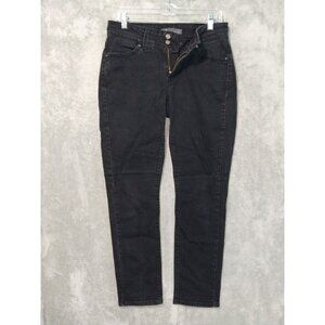 Levis 529 Jeans Womens 8 Black Denim Curvy Skinny Leg Stretch Mid Rise Dark Wash